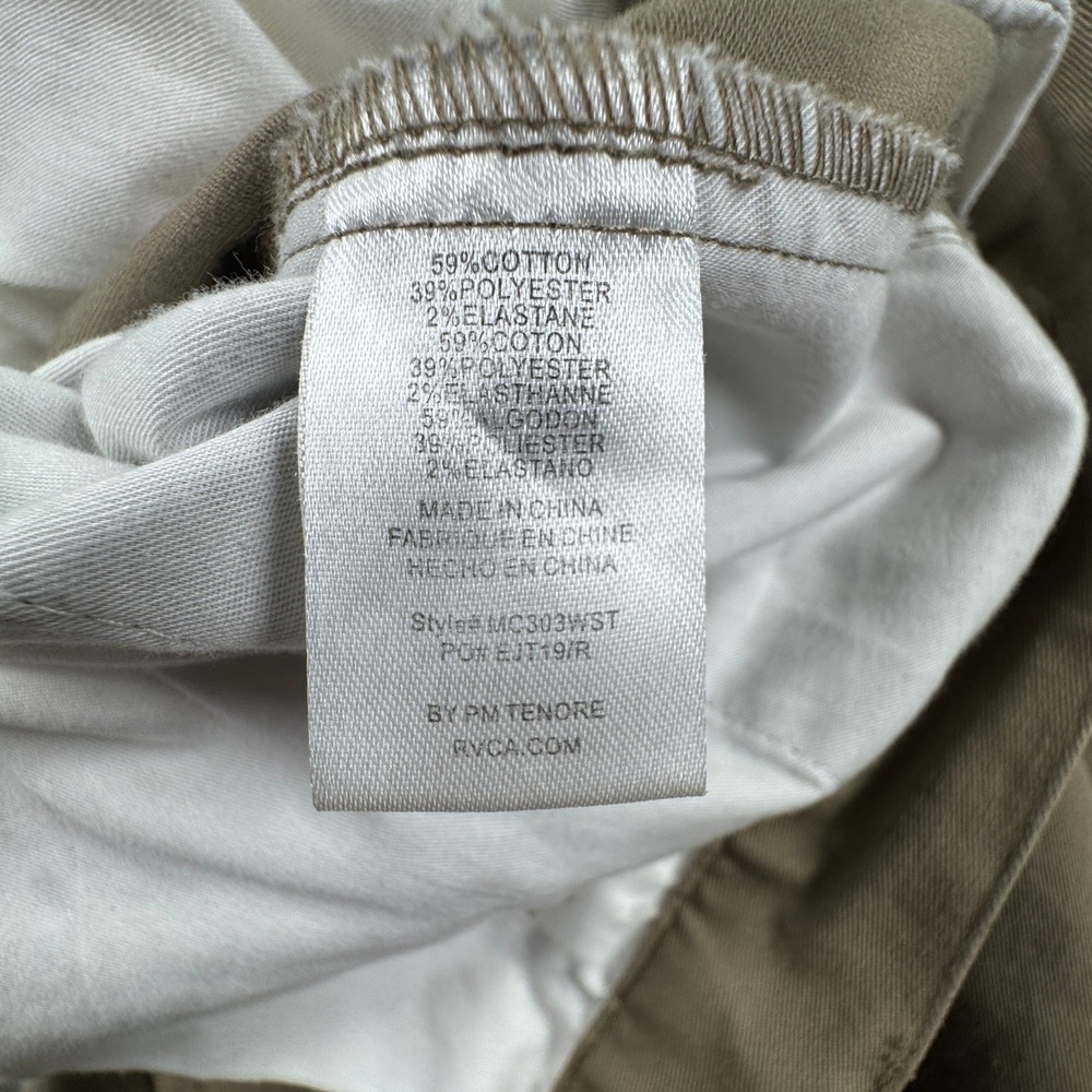 RVCA Men's Chino Pants Week-End Stretch Khaki Tan 38 Straight Leg Casual - Picture 9 of 10